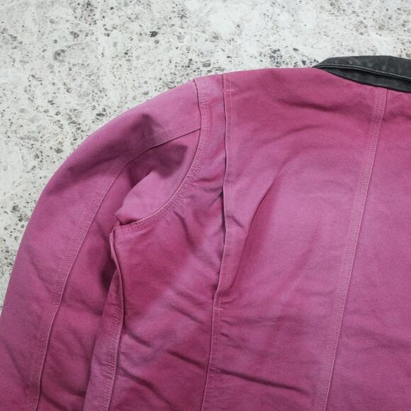 Vintage Carhartt WOMENS WJ097 RBY Ruby FADED Pink Detroit Jacket Size Medium - Picture 13 of 16